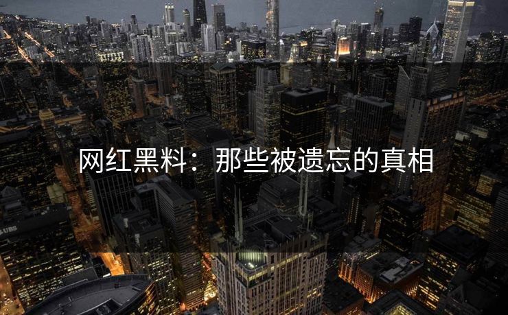 网红黑料：那些被遗忘的真相