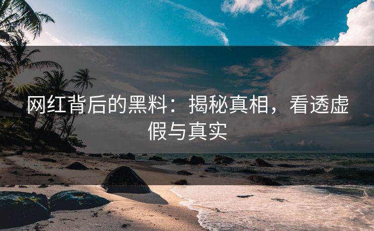 网红背后的黑料：揭秘真相，看透虚假与真实