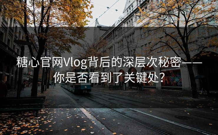 糖心官网Vlog背后的深层次秘密——你是否看到了关键处？