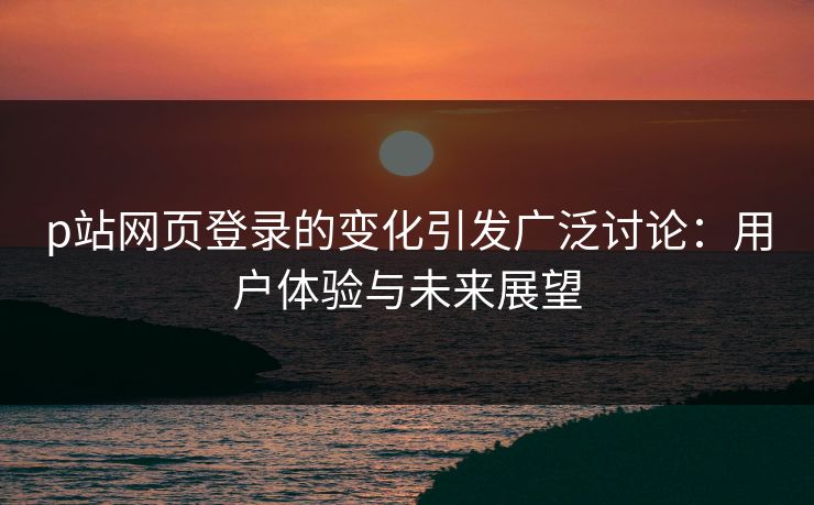 p站网页登录的变化引发广泛讨论：用户体验与未来展望